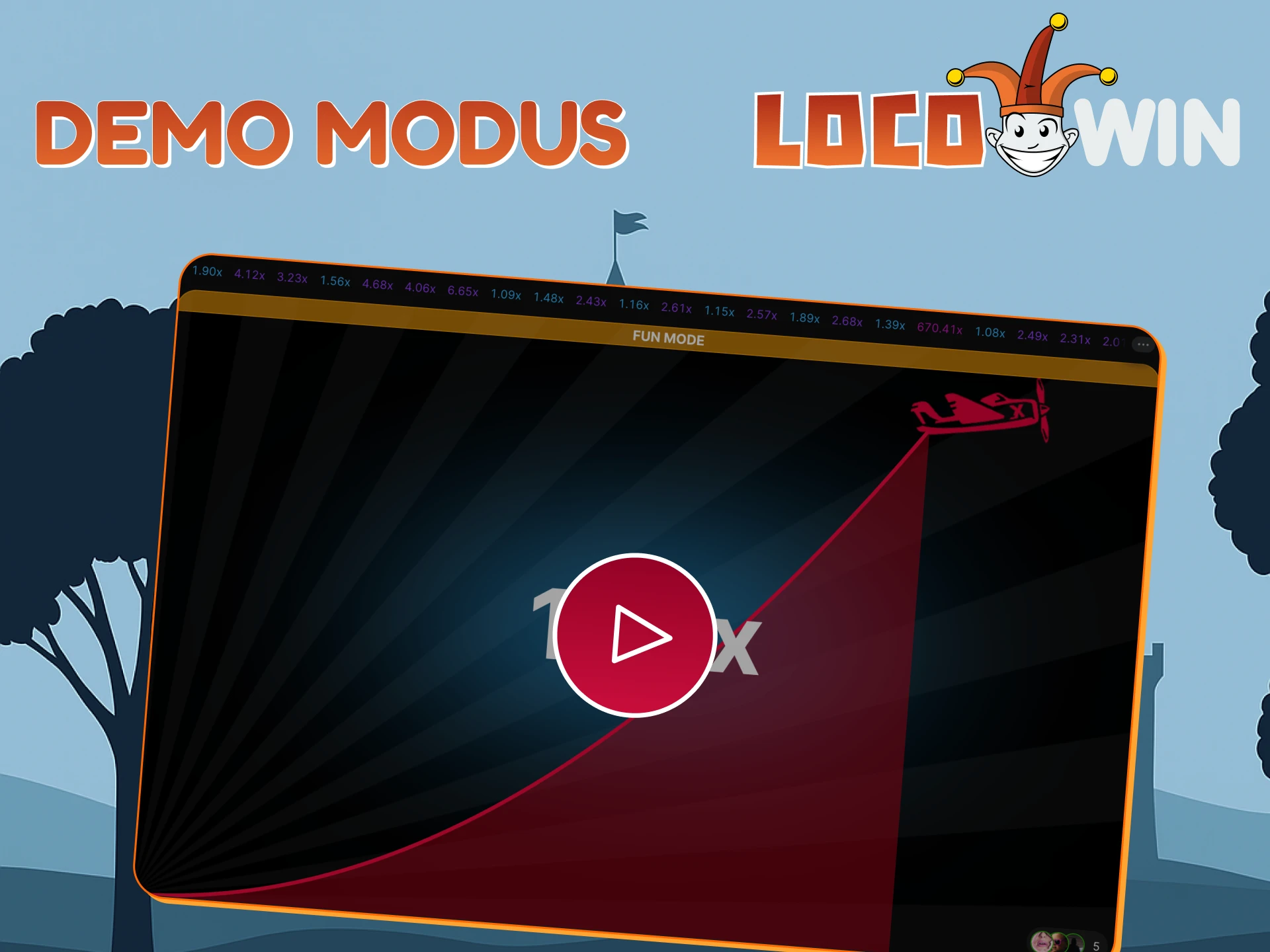 Probiere den Aviator Demo Modus bei Locowin.